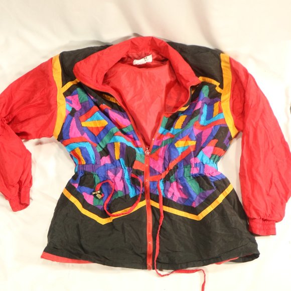 vtg ROSA of SCARSDALE Multicolor Geometric Print Tracksuit Set Sz Small Wmn - Picture 1 of 11